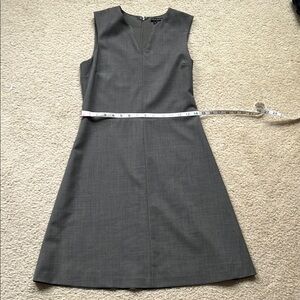 THEORY Grey Wool Sleeveless Fitted Work Dress